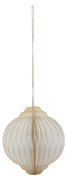 Vianočné ozdoby z papiera Alsta Off-white Ø 8 cm – set 4 ks