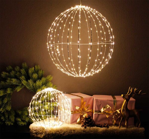 ACA Lighting LED vianočné 3D guľa, priemer 20 cm, 100 LED, 230V, IP44