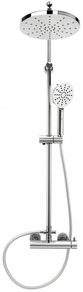 Erga Dubaj, sprchový set s batériou a hlavovou sprchou 23 cm, chrómová, ERG-YKA-BP.DUBAJ23-CHR