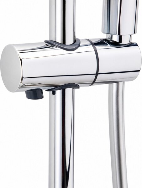 Erga Dubaj, sprchový set s batériou a hlavovou sprchou 23 cm, chrómová, ERG-YKA-BP.DUBAJ23-CHR