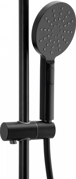 Erga Dubaj, sprchový set s batériou a hlavovou sprchou 23 cm, čierna matná, ERG-YKA-BP.DUBAJ23-BLK