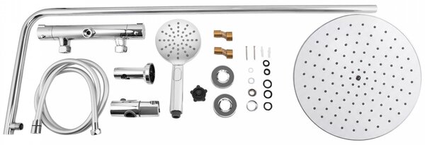 Erga Dubaj, sprchový set s termostatickou batériou a hlavovou sprchou 30 cm, chrómová, ERG-YKA-BP.DUBAJ-THERM-30-CHR
