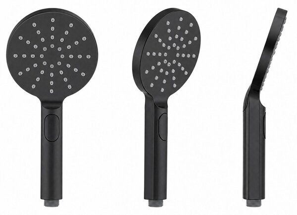 Erga Dubaj, sprchový set s batériou a hlavovou sprchou 23 cm, čierna matná, ERG-YKA-BP.DUBAJ23-BLK