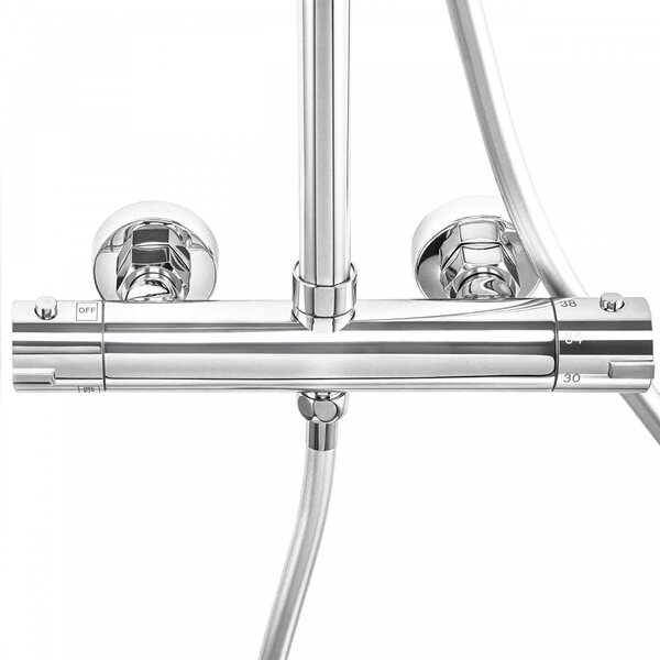 Erga Dubaj, sprchový set s termostatickou batériou a hlavovou sprchou 30 cm, chrómová, ERG-YKA-BP.DUBAJ-THERM-30-CHR