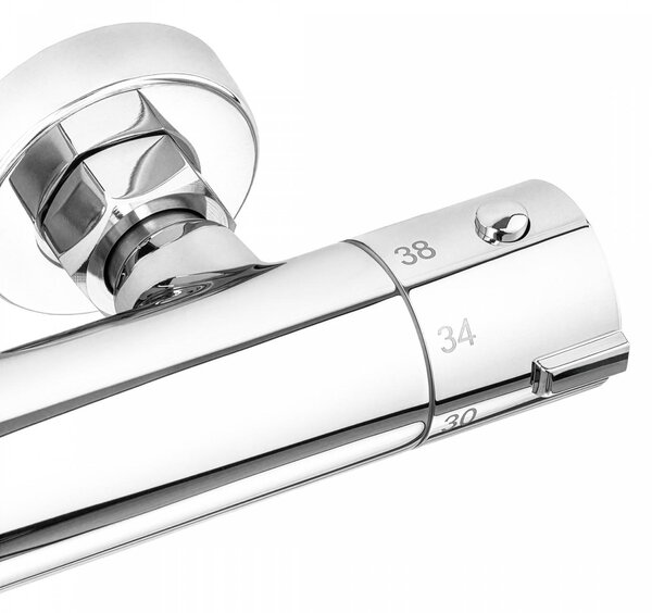 Erga Dubaj, sprchový set s termostatickou batériou a hlavovou sprchou 30 cm, chrómová, ERG-YKA-BP.DUBAJ-THERM-30-CHR