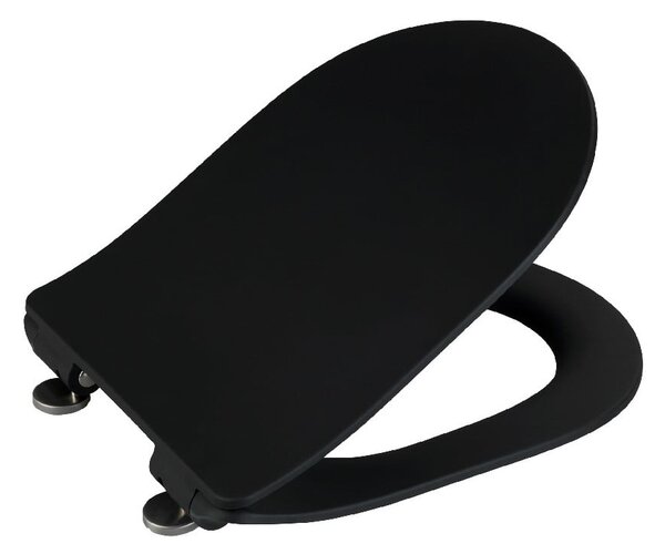 Čierne WC sedadlo Wenko Sedilo Black, 45,2 × 36,2 cm