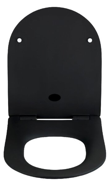 Čierne WC sedadlo Wenko Sedilo Black, 45,2 × 36,2 cm