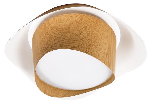 Toolight Toolight, APP1930-C, LED stropné svietidlo organického tvaru, 37 × 37,5 cm, 20 W, 4000 K, biela / dekor dreva, OSW-63003