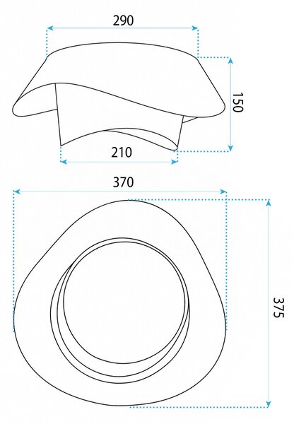 Toolight Toolight, APP1930-C, LED stropné svietidlo organického tvaru, 37 × 37,5 cm, 20 W, 4000 K, biela / dekor dreva, OSW-63003