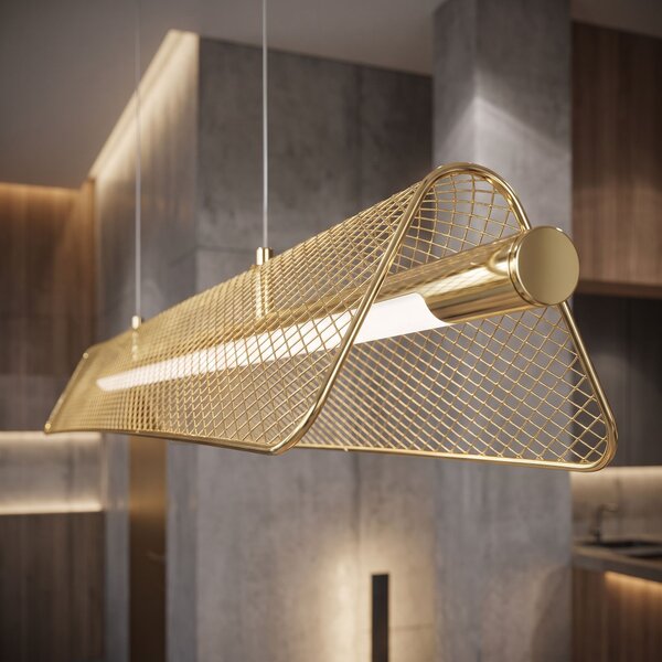 Toolight Toolight, APP1943-CP, lineárne závesné LED svietidlo, 100 cm, 20W, 4000 K, zlatá lesklá, OSW-63005