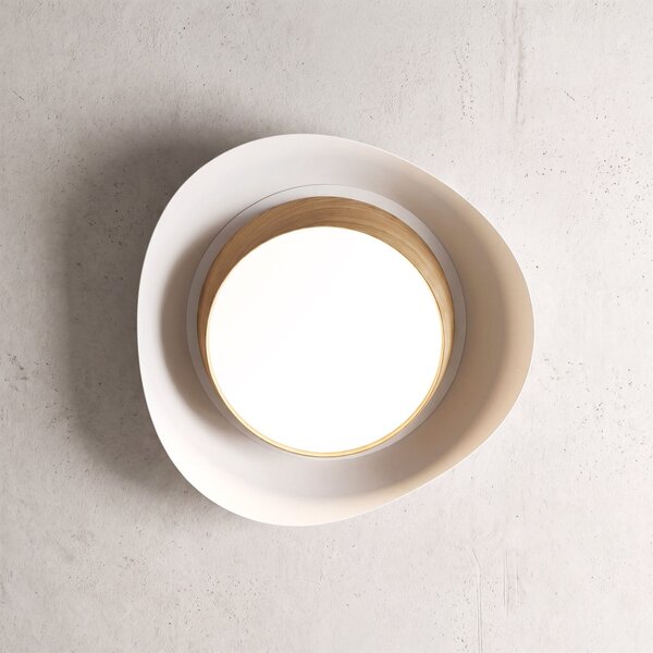 Toolight Toolight, APP1930-C, LED stropné svietidlo organického tvaru, 37 × 37,5 cm, 20 W, 4000 K, biela / dekor dreva, OSW-63003