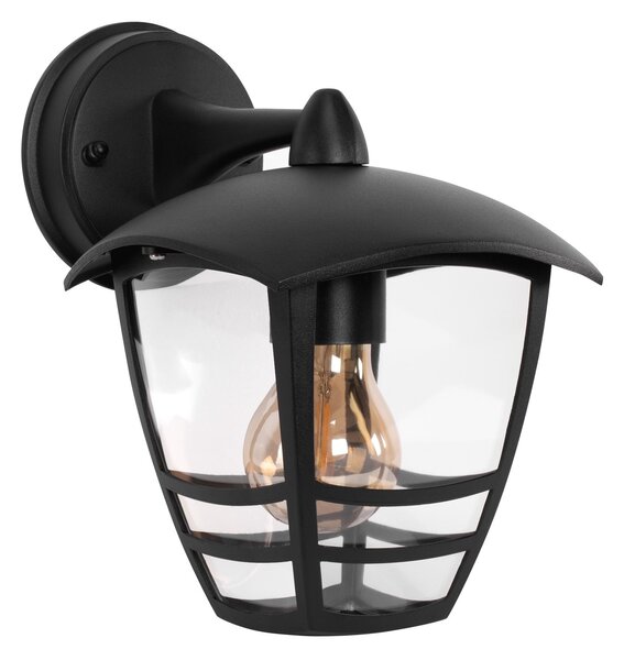 Toolight Toolight, JNH037-1G, vonkajšie nástenné svietidlo v tvare lampáša, 1× E27, IP44, čierna matná, OSW-56223