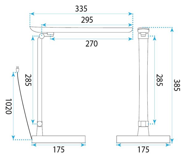 Toolight Toolight, JNH048-T, LED stolná lampa s 3 farbami svetla, 5 W, biela, OSW-56241