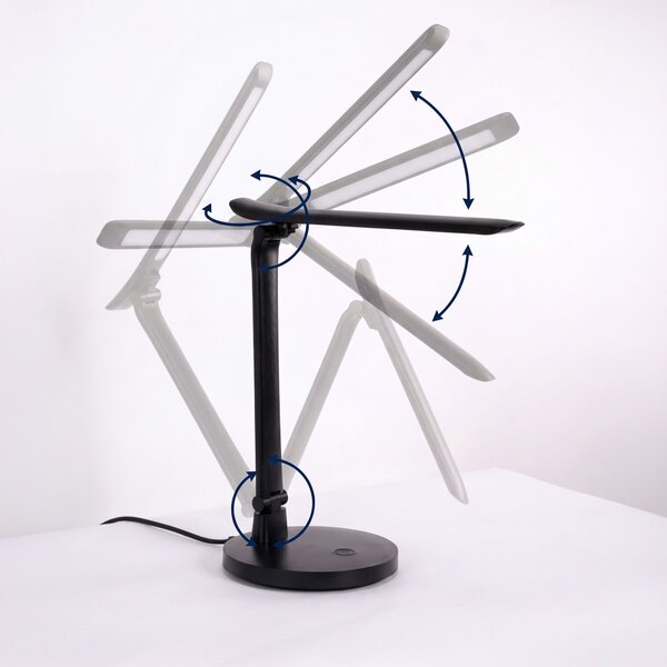 Toolight Toolight, JNH048-T, LED stolná lampa s 3 farbami svetla, 5 W, čierna, OSW-56240