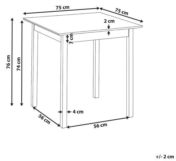 Jedálenský stôl čierny borovicové drevo 75 x 75 cm minimalistický škandinávsky štýl kuchyňa jedáleň