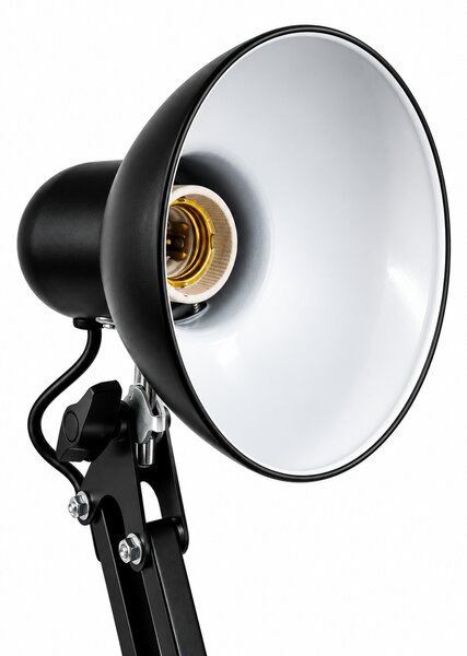 Toolight Toolight, JNH043-1TD, stolná lampa 2v1 s podstavcom a svorkou, 1× E27, čierna, OSW-56234