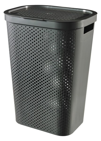 Tmavosivý kôš na bielizeň Curver Infinity Hamper, 60 l