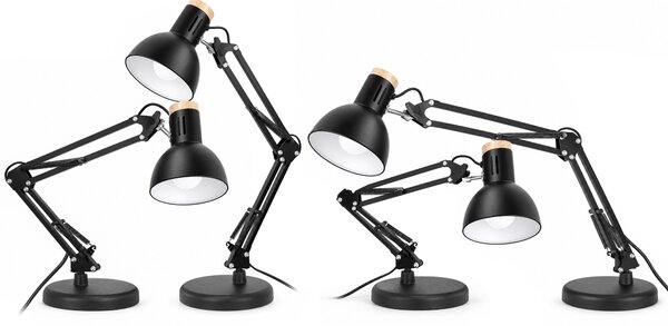 Toolight Toolight, JNH044-1T, stolná lampa s nastaviteľným ramenom, 1× E27, čierna, OSW-56235
