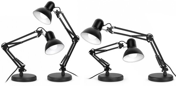Toolight Toolight, JNH042-1TD, stolná lampa s nastaviteľným ramenom, kresliarsky štýl, 1× E27, čierna, OSW-56233