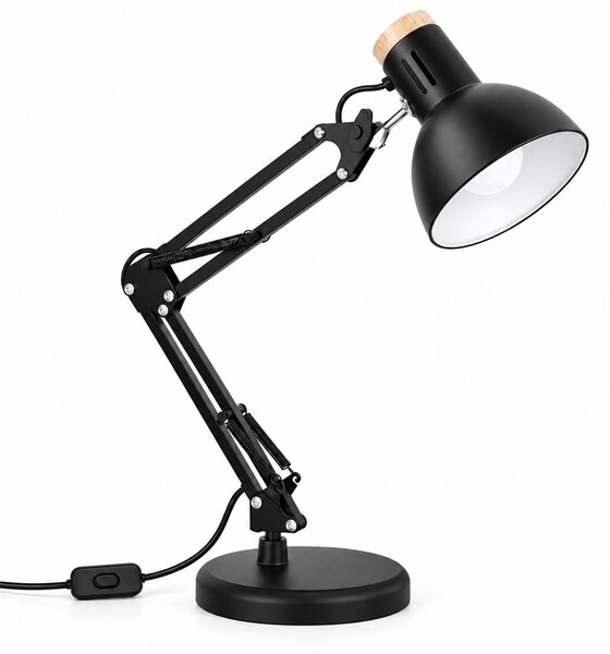 Toolight Toolight, JNH044-1T, stolná lampa s nastaviteľným ramenom, 1× E27, čierna, OSW-56235