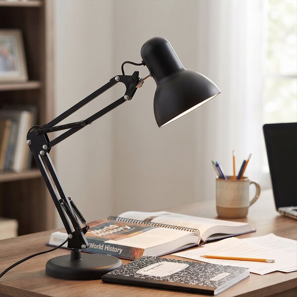 Toolight Toolight, JNH042-1TD, stolná lampa s nastaviteľným ramenom, kresliarsky štýl, 1× E27, čierna, OSW-56233