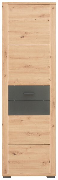 PREDSIEŇOVÁ SKRIŇA, antracitová, farba duba, 60/195/38 cm Xora - Skrine do chodby