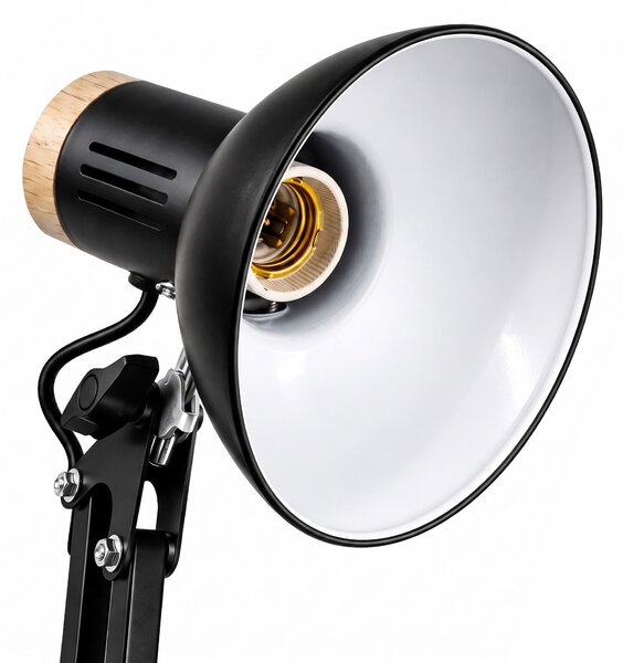 Toolight Toolight, JNH044-1T, stolná lampa s nastaviteľným ramenom, 1× E27, čierna, OSW-56235