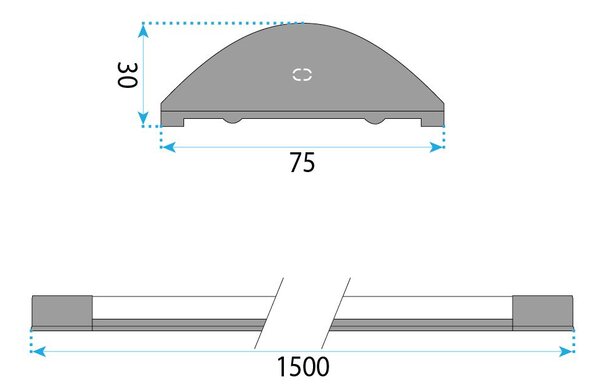 Toolight Toolight, JNH056-42N, lineárne LED svietidlo 150 cm, 42 W, 4000 K, čierna, OSW-56252