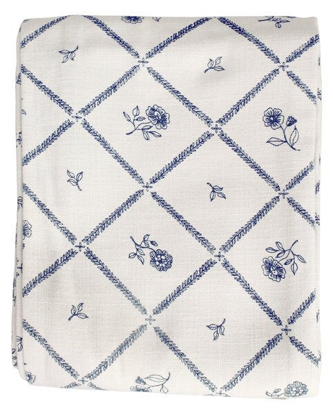 Bavlnený obrus Lovisa Blue / White 140 x 240 cm