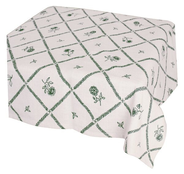 Bavlnený obrus Lovisa Green / White 140 x 240 cm