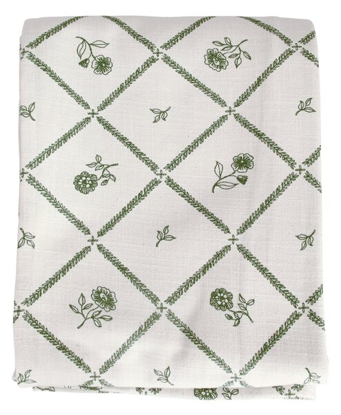 Bavlnený obrus Lovisa Green / White 140 x 240 cm