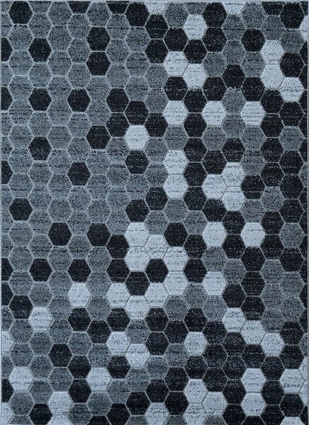 BE Koberec Lagos 1675 DARK GREY – sivý čierny obdĺžnikový Rozmer: 80x150 cm
