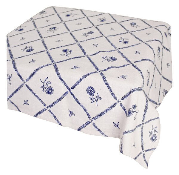 Bavlnený obrus Lovisa Blue / White 140 x 240 cm