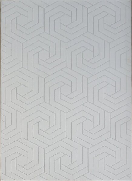 BE Koberec Kolekcia Zen Garden 2401 WHITE – biely obdĺžnikový Rozmer: 60x100 cm
