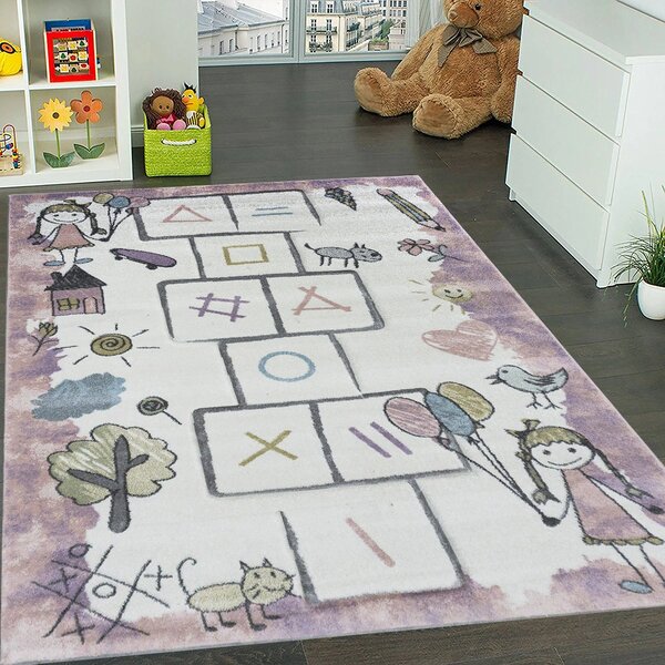 BE Detský koberec Smart Kids 22923 PINK – ružový obdĺžnikový, skákačka Rozmer: 120x180 cm
