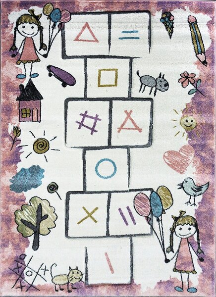 BE Detský koberec Smart Kids 22923 PINK – ružový obdĺžnikový, skákačka Rozmer: 120x180 cm