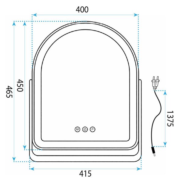 Zrkadlo LED GLAM White 40x45cm