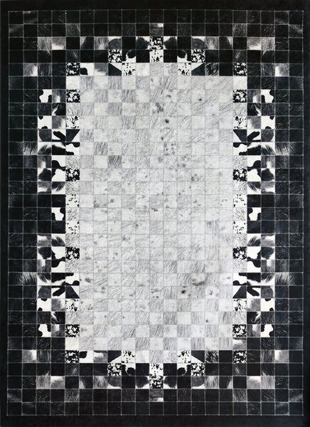 BE Koberec Porte 2054 GREY – sivý čierny obdĺžnikový Rozmer: 50x80 cm