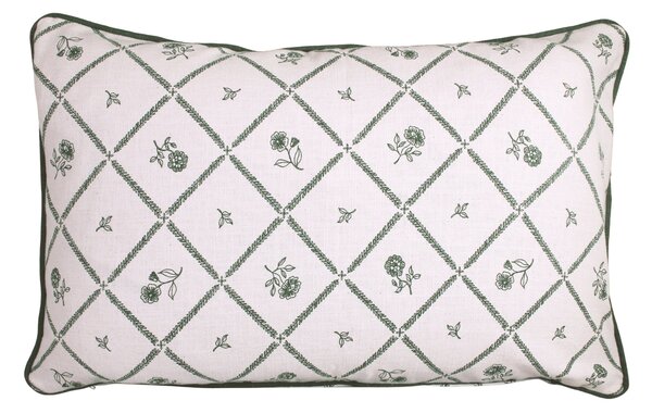 Bavlnený poťah na vankúš Lovisa Green / White 60 × 40 cm