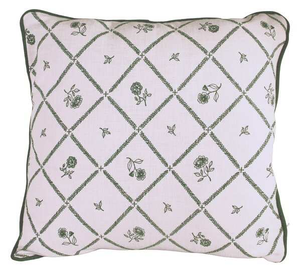 Bavlnený poťah na vankúš Lovisa Green / White 45 × 45 cm