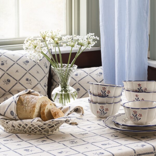 Bavlnený poťah na vankúš Lovisa Blue / white 60 × 40 cm