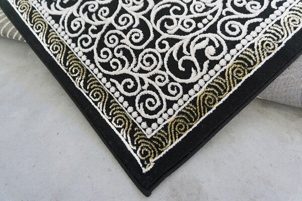 BE Koberec Elite 3935 BLACK GOLD – čierny obdĺžnikový Rozmer: 60x100 cm