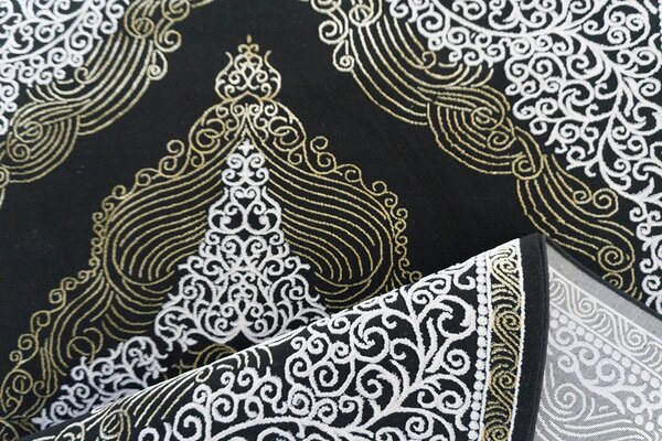 BE Koberec Elite 3935 BLACK GOLD – čierny obdĺžnikový Rozmer: 60x100 cm