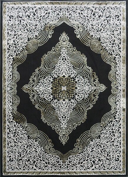 BE Koberec Elite 3935 BLACK GOLD – čierny obdĺžnikový Rozmer: 60x100 cm