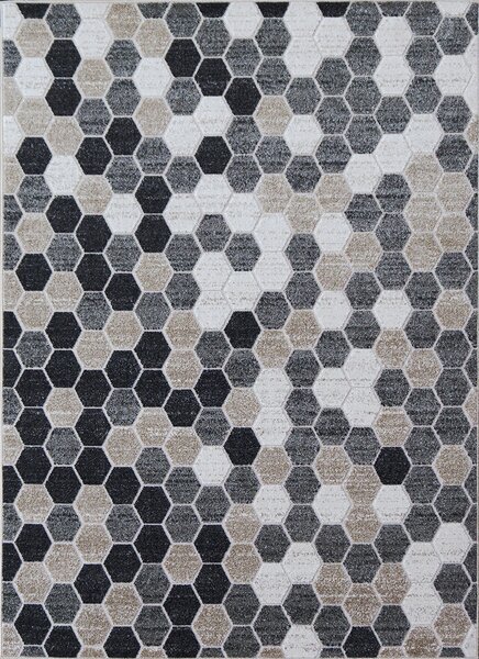 BE Koberec Lagos 1675 BEIGE – béžový sivý čierny obdĺžnikový Rozmer: 80x150 cm