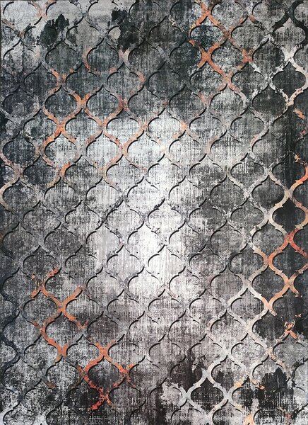 BE Koberec Porte 0066 GREY GOLD – sivý žltý obdĺžnikový Rozmer: 50x80 cm