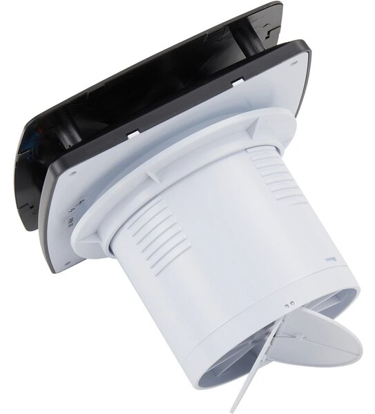 CERANO - Kúpeľňový axiálny hranatý ventilátor - 12W, potrubie 100mm - čierna matná