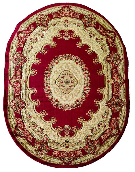 BE Koberec Adora 5547 RED – červený oválny Rozmer: 200x290 cm