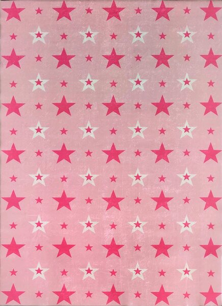BE Koberec Porte 8461 PINK – ružový obdĺžnikový hviezdičky Rozmer: 60x100 cm