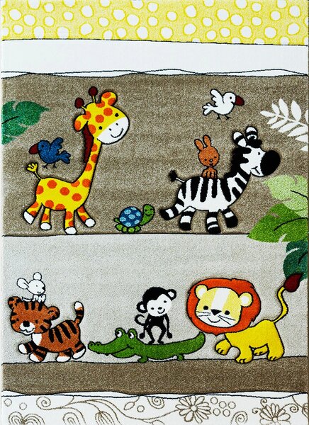 BE Detský koberec Smart Kids 22310 BEIGE – béžový obdĺžnikový, safari Rozmer: 120x180 cm